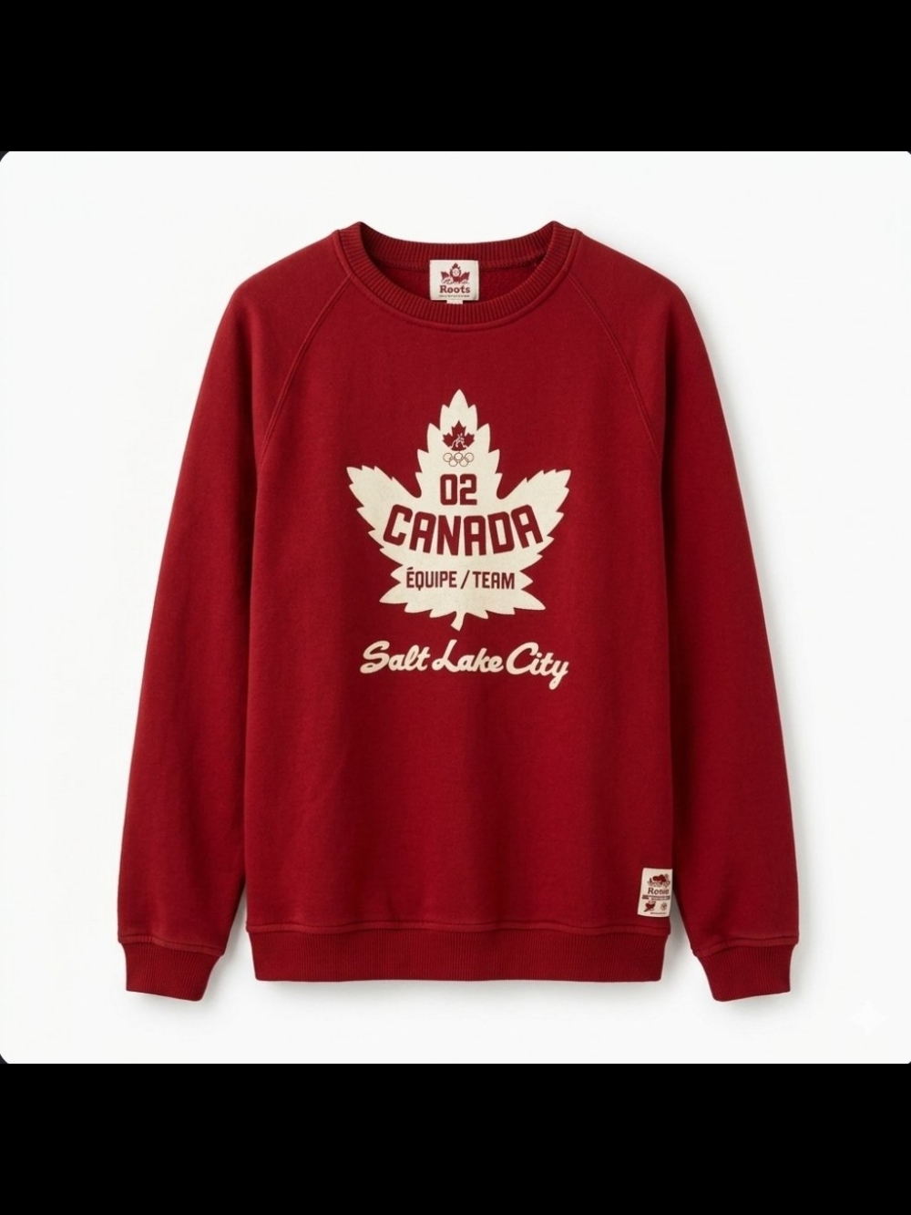 VTG Roots 2002 Team Canada Olympic Crewneck Sweatshirt Red XXL Salt Lake City